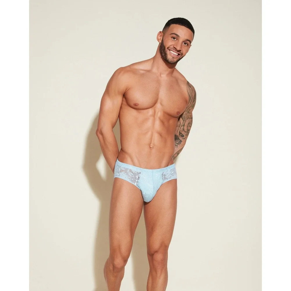Cosabella Never Say Never Comfort Micro Lace Brief Aasmani Blue New size L